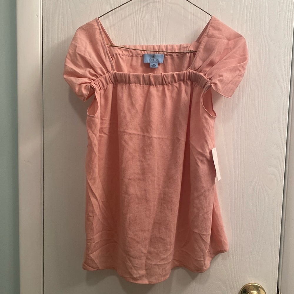 NWT CeCe Pink Cap Sleeve Soze XS Top